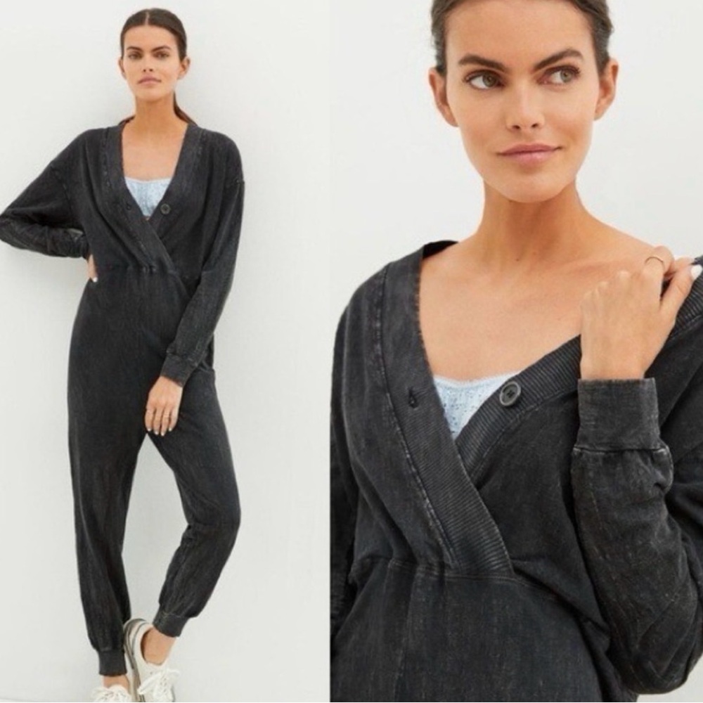Daily Practice by Anthropologie Surplice Jumpsuit / Cozy Jogger Boho
